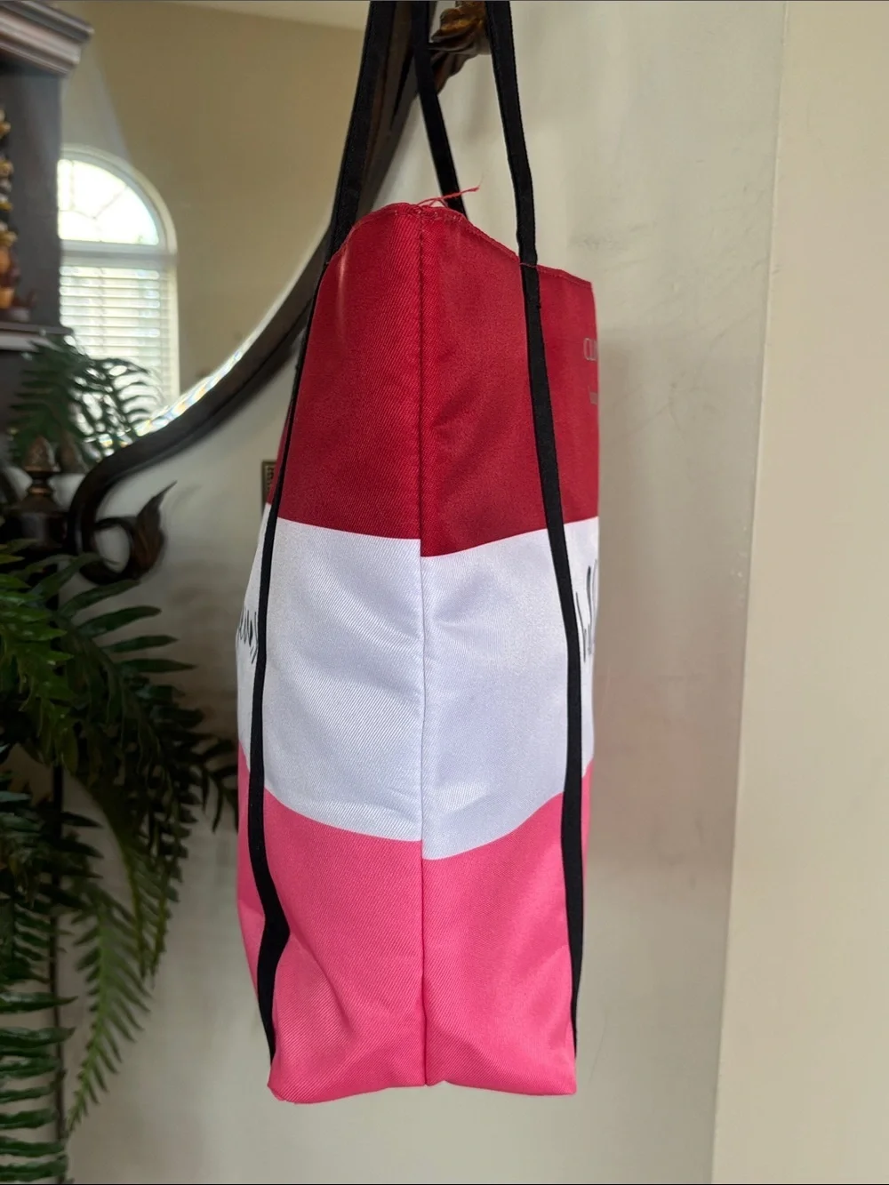 NWT Clinique X Kate Spade Shopping Tote Shoulder Bag Striped “Hello Gorgeous”